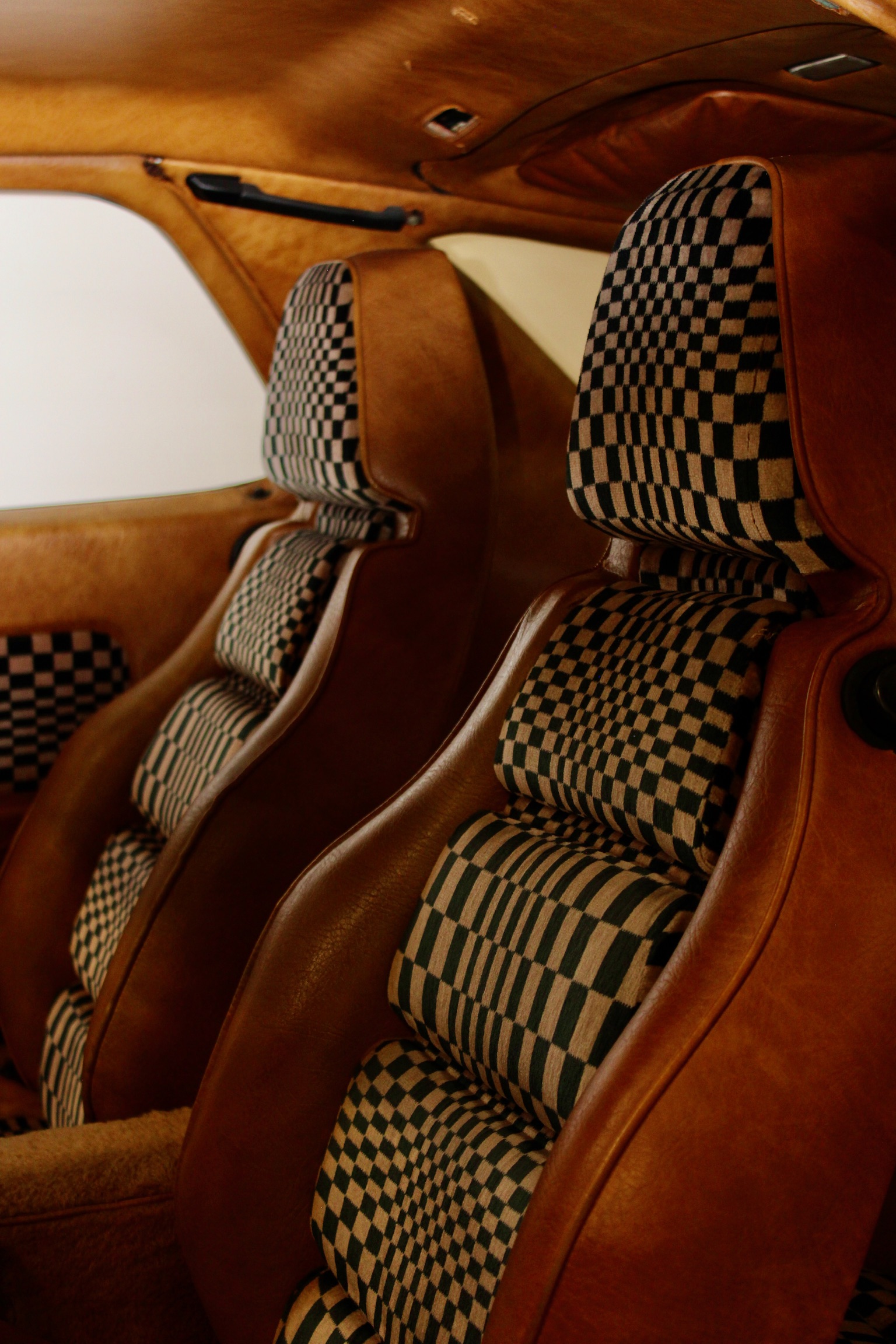 Vintage Porsche patterned sport seats